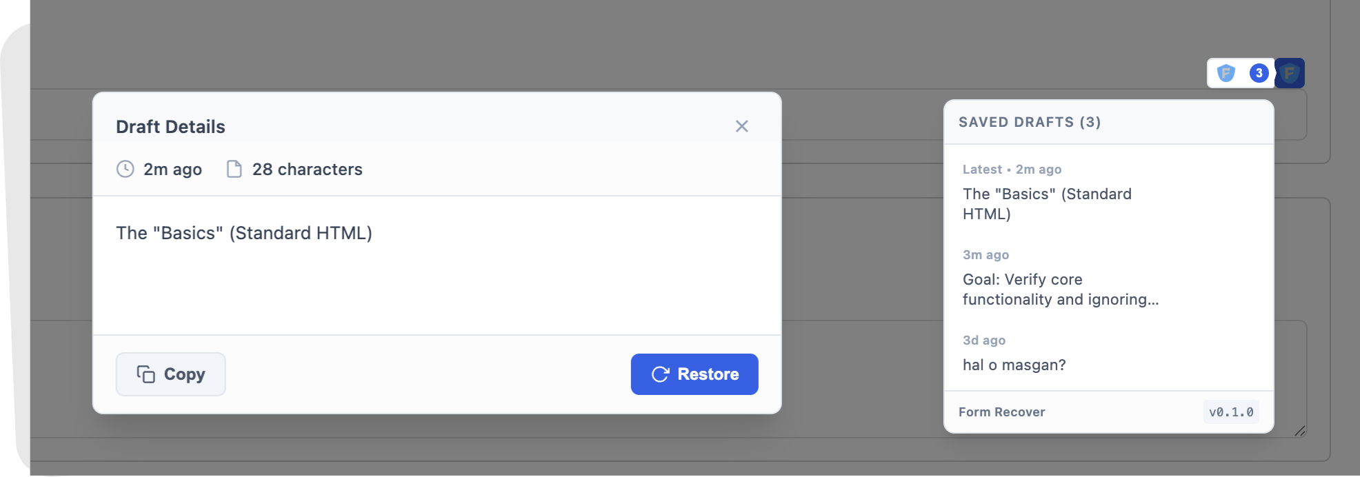 History Detail Modal